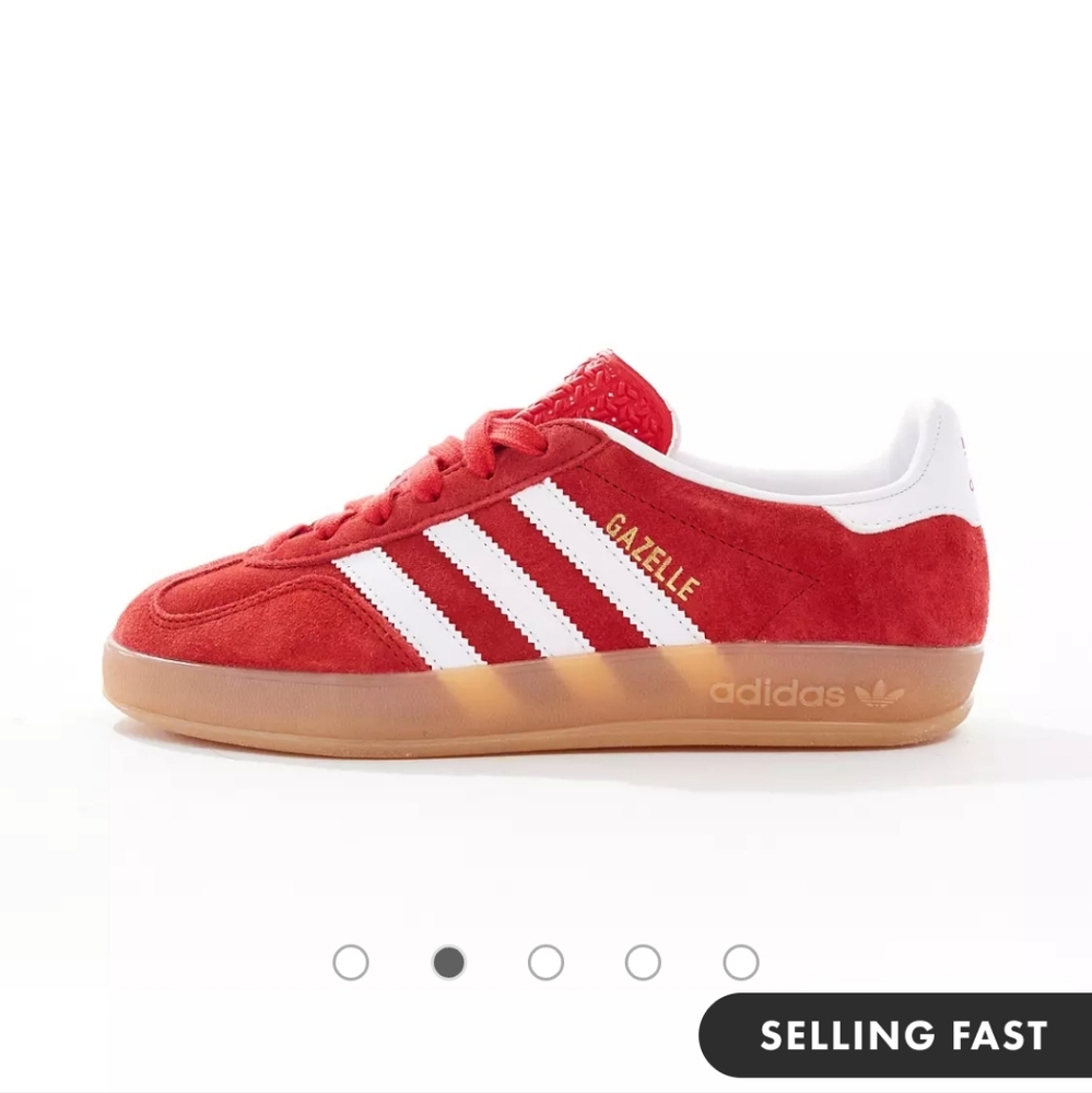 Red Adidas Gazelle Indoor Trainers